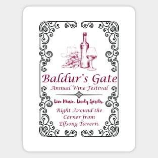 Baldur's Gate Annual Wine Festival Poster Art Magnet